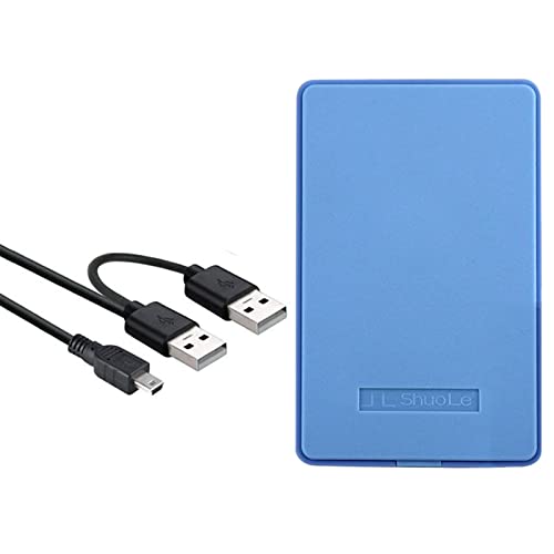 Shiwaki Discos Duros externos portátiles, USB 2.0 2TB Almacenamiento de Copia de Seguridad Slim 480MB/S HDD para PC para PS4 Gaming Professionals Students, Azul