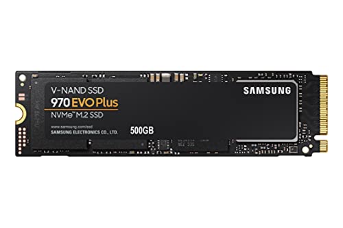 Samsung MZ-V7S500BW 970 EVO Plus - Unidad SSD, 500 GB, M.2, NVMe, tamaño 2.5 ', Interfaz SATA 6 GB/s, Color Negro/Naranja