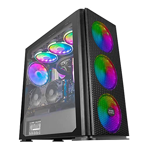 MARSGAMING MCPRO Negro, Caja PC Gaming XL E-ATX, Cristal Templado, 4x Ventilador RGB 14cm