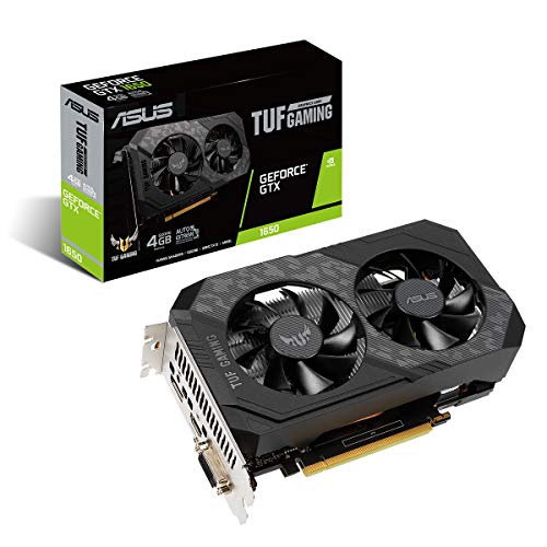 ASUS TUF Gaming NVIDIA GeForce GTX 1650 - Tarjeta Gráfica Gaming (PCIe 3.0, 4GB GDDR6, HDMI, DisplayPort, DVI-D, Resistencia al Polvo IP5X, Lubricante de Grado aeroespacial)