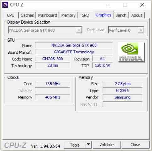 cpu-z pantalla graphics