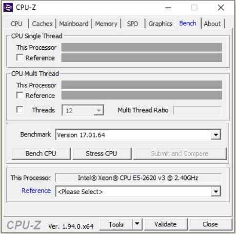 stress test de la CPU con CPU-Z