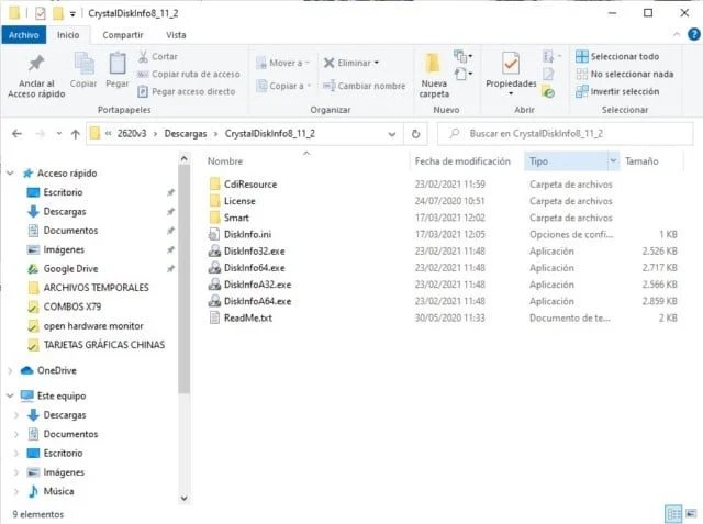 explorar de archivos windows crystal disk info versiones
