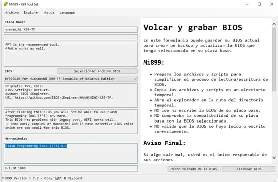 seleccionaremos la bios mi899 miyconst