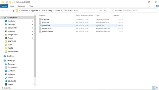 dump de la bios dump.bat con fpt