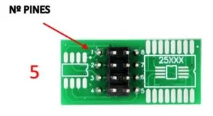 numero de pines de placa programador usb eprom bios