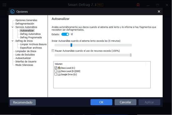 configurar smart defrag pro