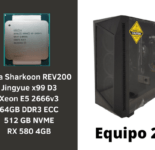 Equipo con Jingyue x99 Titanium D3, Xeon 2666v3, 64GB DDR3 Quad Channel, Sappphire RX 580 4GB equipo 2 Caja Sharkoon rev200, xeon 2666v3 64GB rx 580
