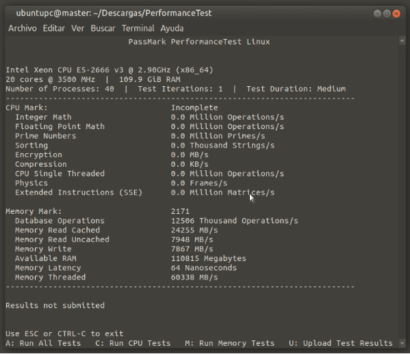linux log performance test xeon 2666v3 dual 112 gb ram overvoltaje