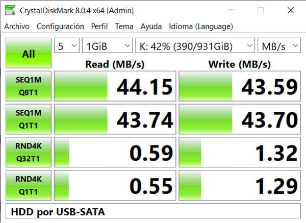 12 crystaldiskmark 44 Mb por segundo