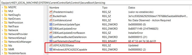UEFI CA regedit 2
